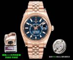AR Factory Rolex Sky-Dweller 42mm 9002 Movement Blue Face Rose Gold Jubilee Band Watch
